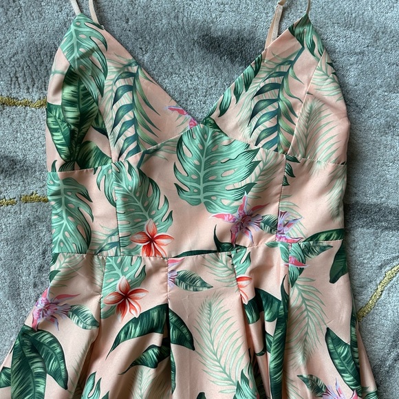 Palm Tree Print Corset Top Dress! Maxi! - Picture 4 of 16